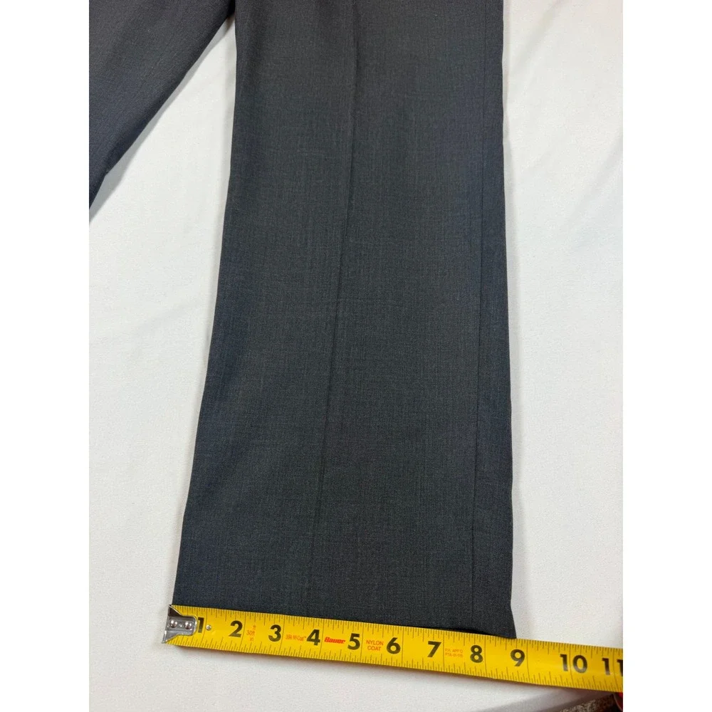 Ballin Mens Super 120s Wool Dress Pants Charcoal Gray Flat Front Size 38x30